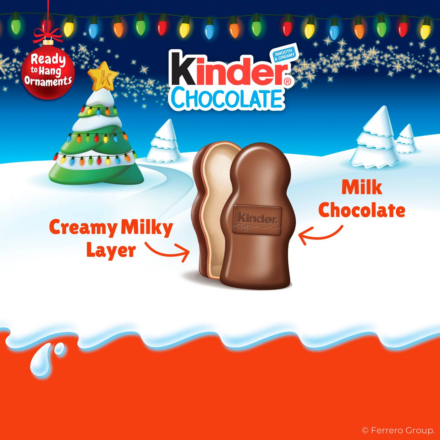 Kinder Milk Chocolate with Creamy Milk Filling Christmas Figures; image 4 of 5