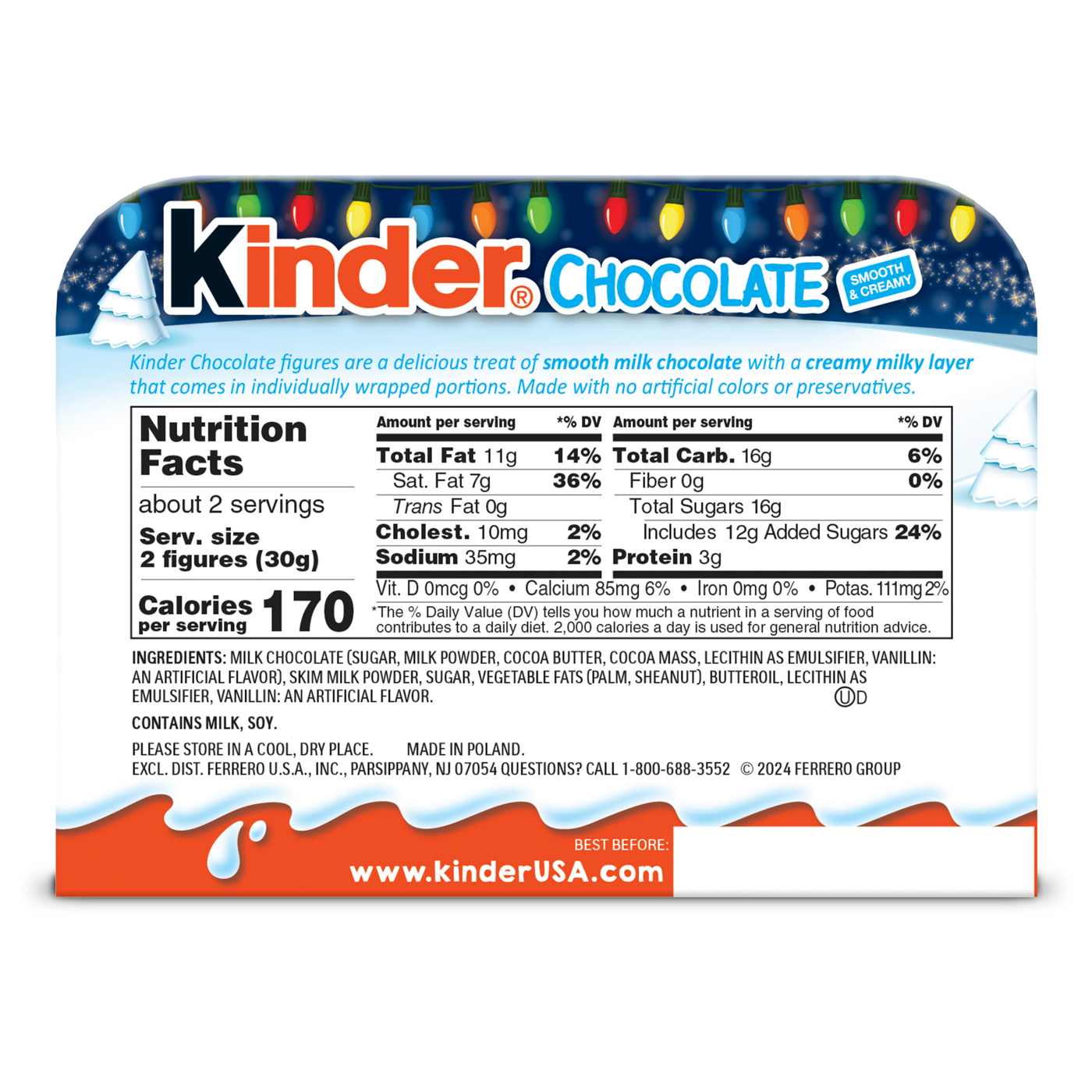 Kinder Milk Chocolate with Creamy Milk Filling Christmas Figures; image 5 of 5