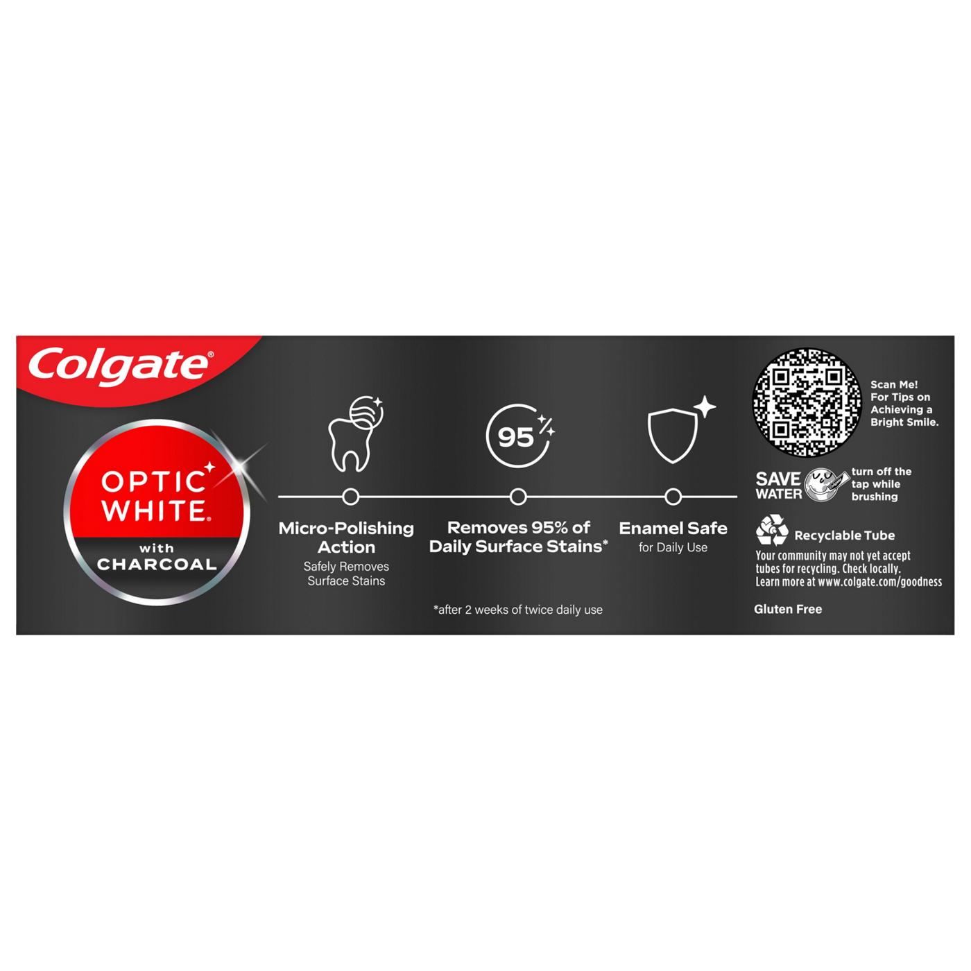 Colgate Optic White with Charcoal Anticavity Toothpaste - Cool Mint; image 3 of 10