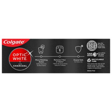 Colgate Optic White with Charcoal Anticavity Toothpaste - Cool Mint