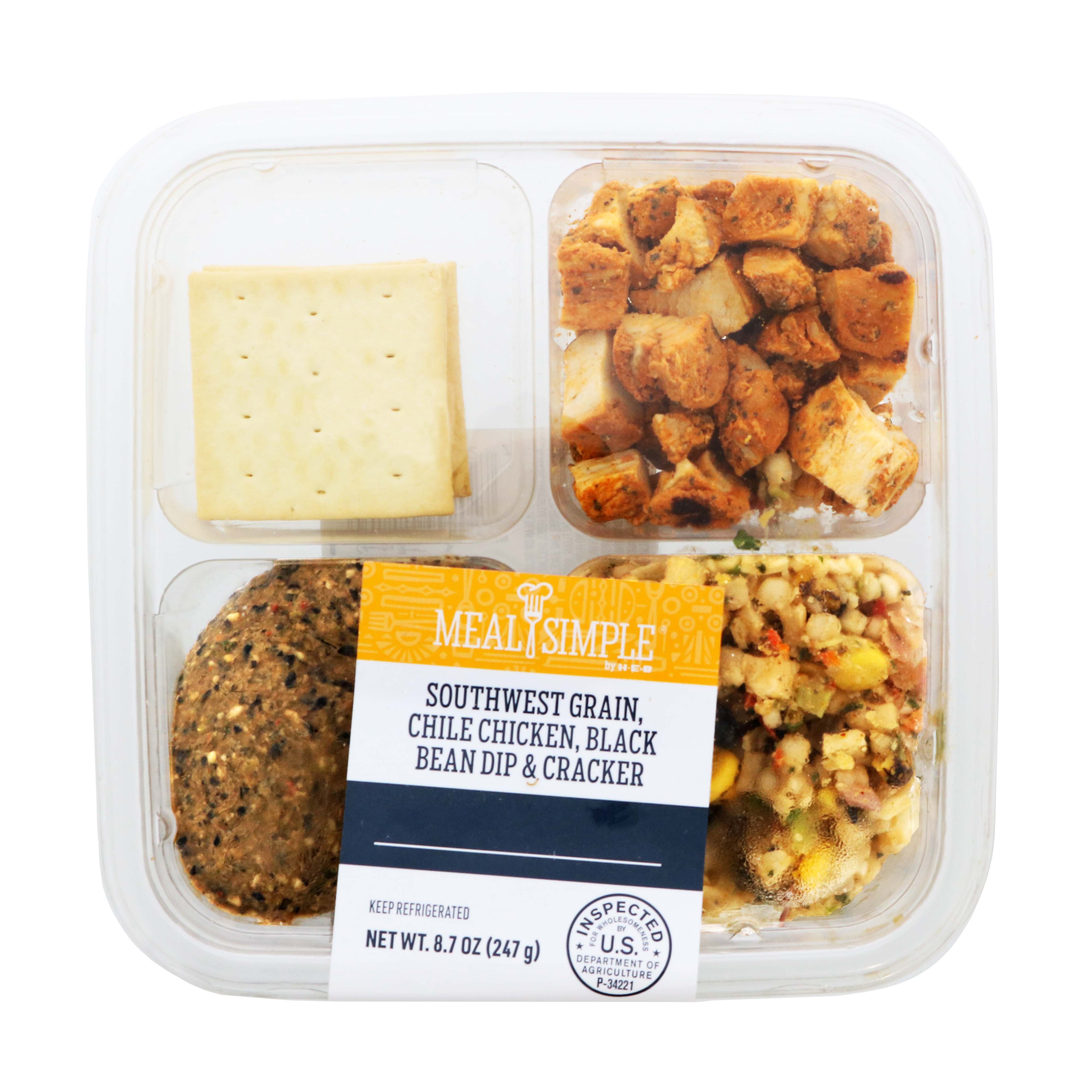 HEB Meal Simple Southwest Grain, Chili Chicken, Black Bean Dip and