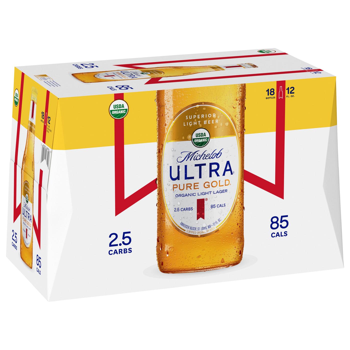 Michelob ULTRA Pure Gold Light Lager Organic Beer, 18 pack; image 1 of 7