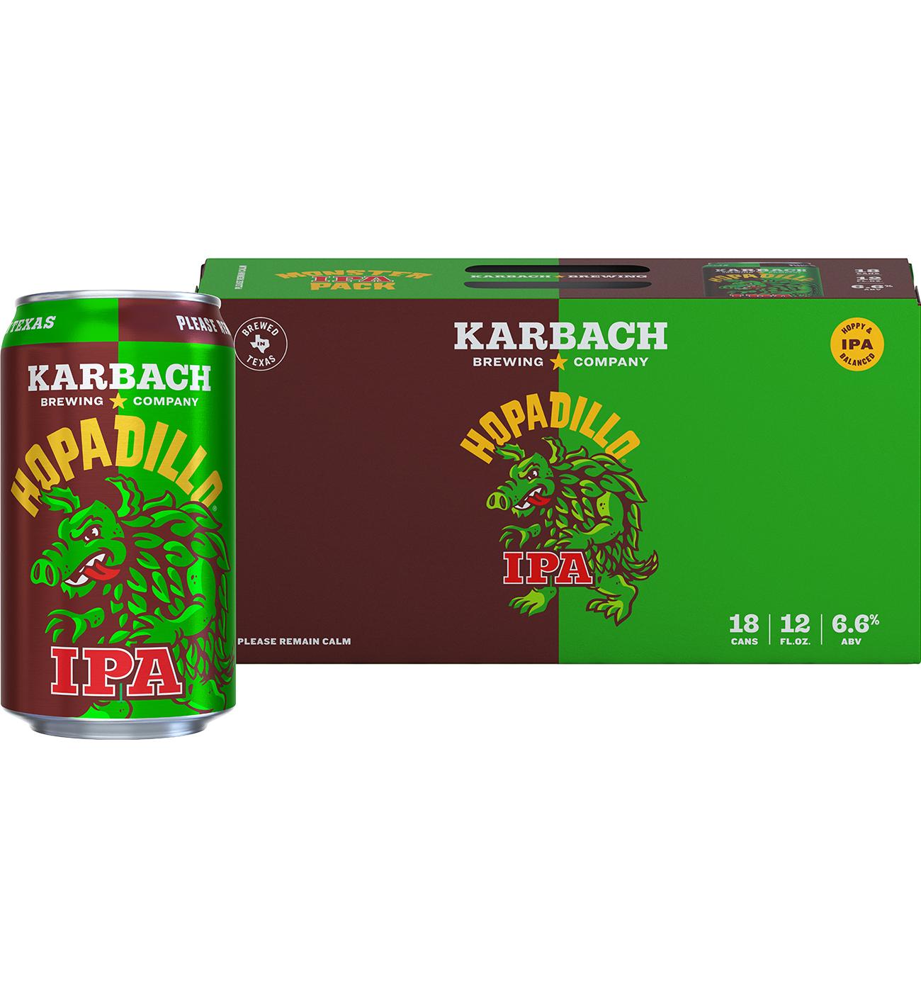 Karbach Hopadillo IPA Craft Beer 18 pk Cans; image 1 of 3