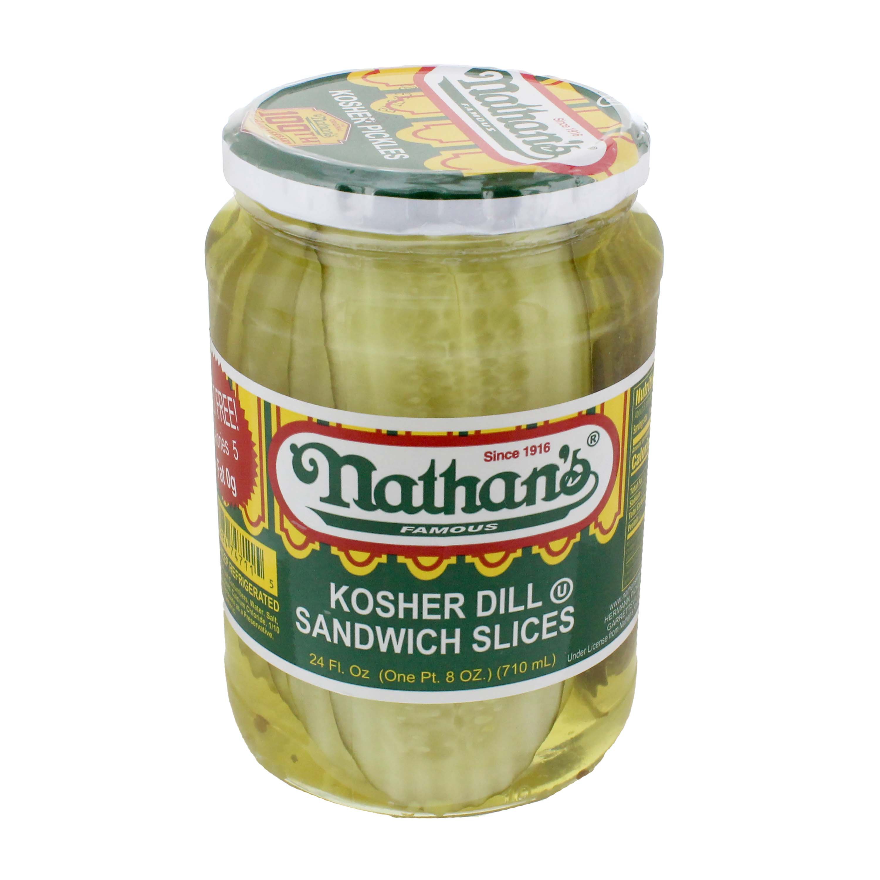 Nathan's Kosher Dill Sandwich Slices Shop Pickles & cucumber at HEB