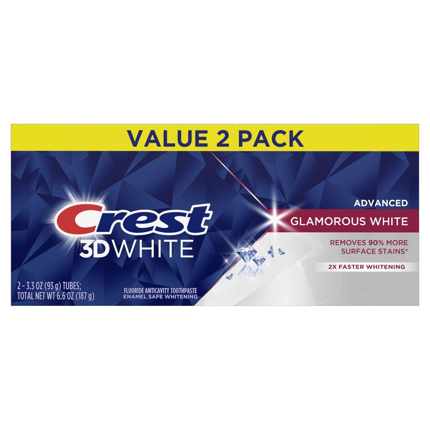 Crest 3D White Glamorous White Toothpaste, 2 Pk; image 1 of 8