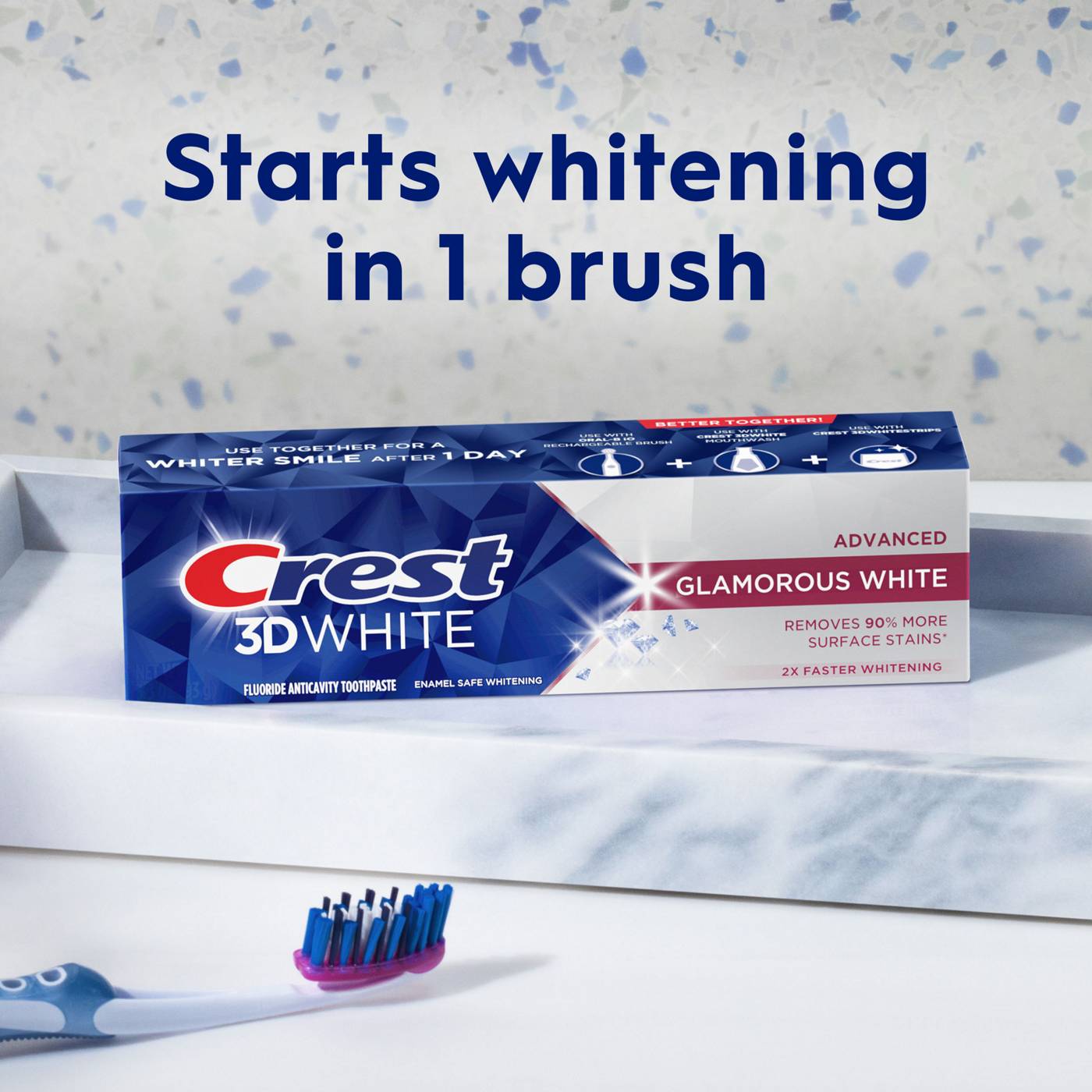 Crest 3D White Glamorous White Toothpaste, 2 Pk; image 3 of 8