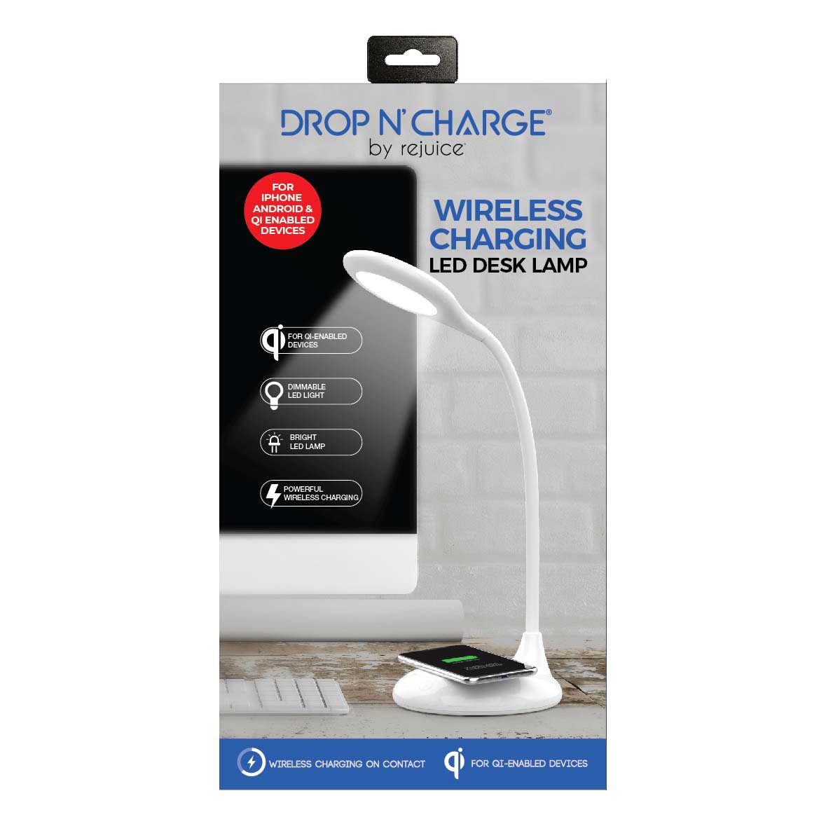 ReJuice Drop N' Charge LED Desk Lamp with Wireless Charger - Shop Bedding &  Bath at H-E-B