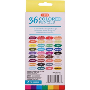 H-E-B Presharpened Colored Pencils, 36 pk