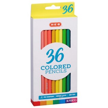 H-E-B Presharpened Colored Pencils, 36 pk