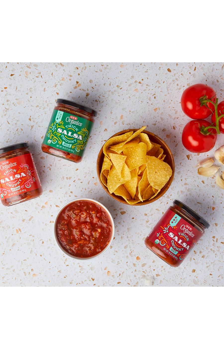 H-E-B Organics Thick N' Chunky Salsa - Mild; image 2 of 2