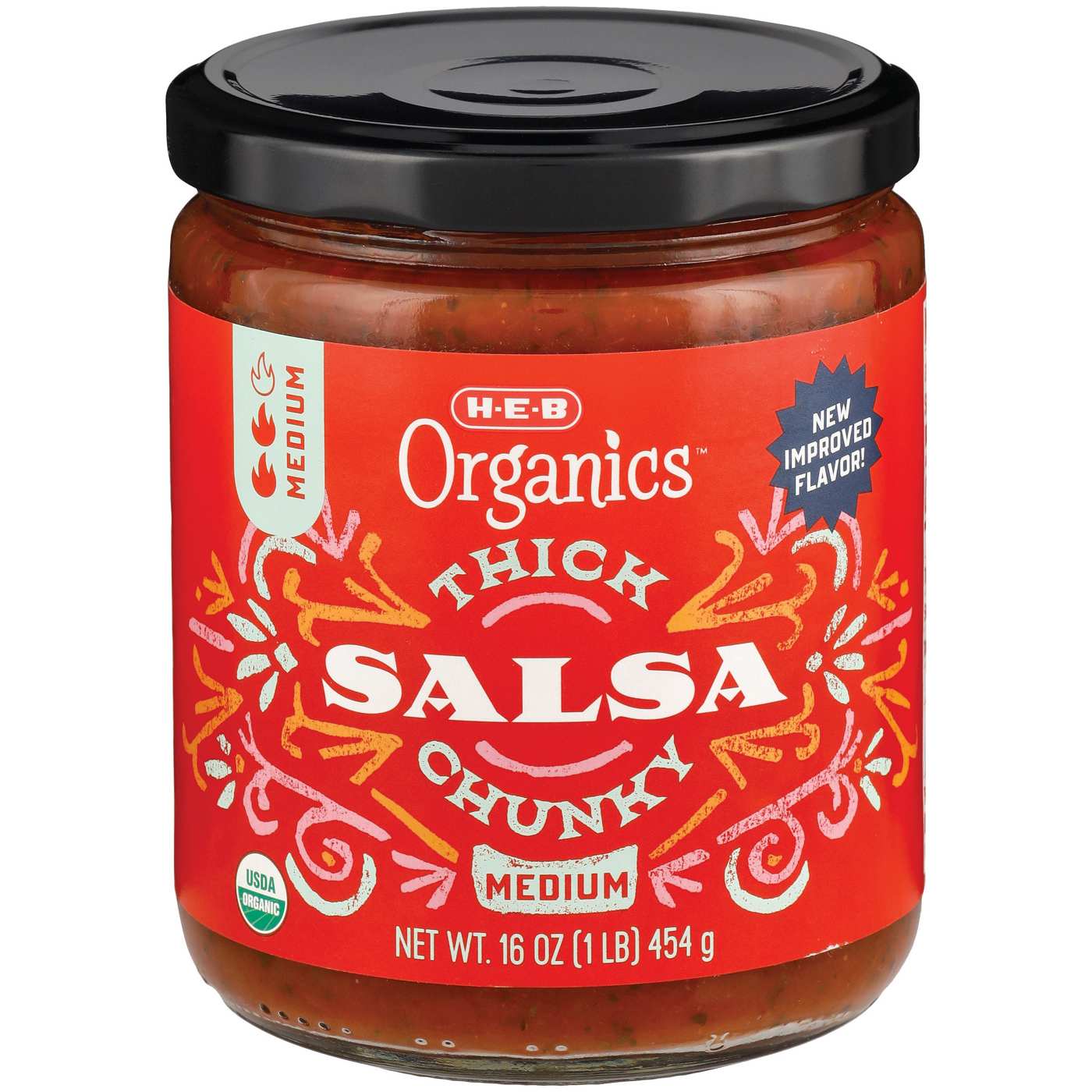 H-E-B Organics Thick N' Chunky Salsa - Medium; image 1 of 2