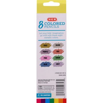 H-E-B Metallic Colored Pencils, 8 pk