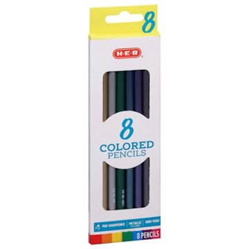 H-E-B Metallic Colored Pencils, 8 pk