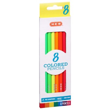 H-E-B Bright Colored Pencils, 8 pk