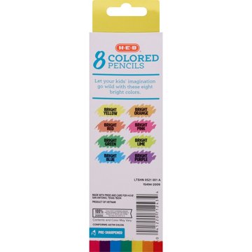 H-E-B Bright Colored Pencils, 8 pk