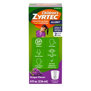 Children's Zyrtec 24 Hour Allergy Relief Syrup, Grape