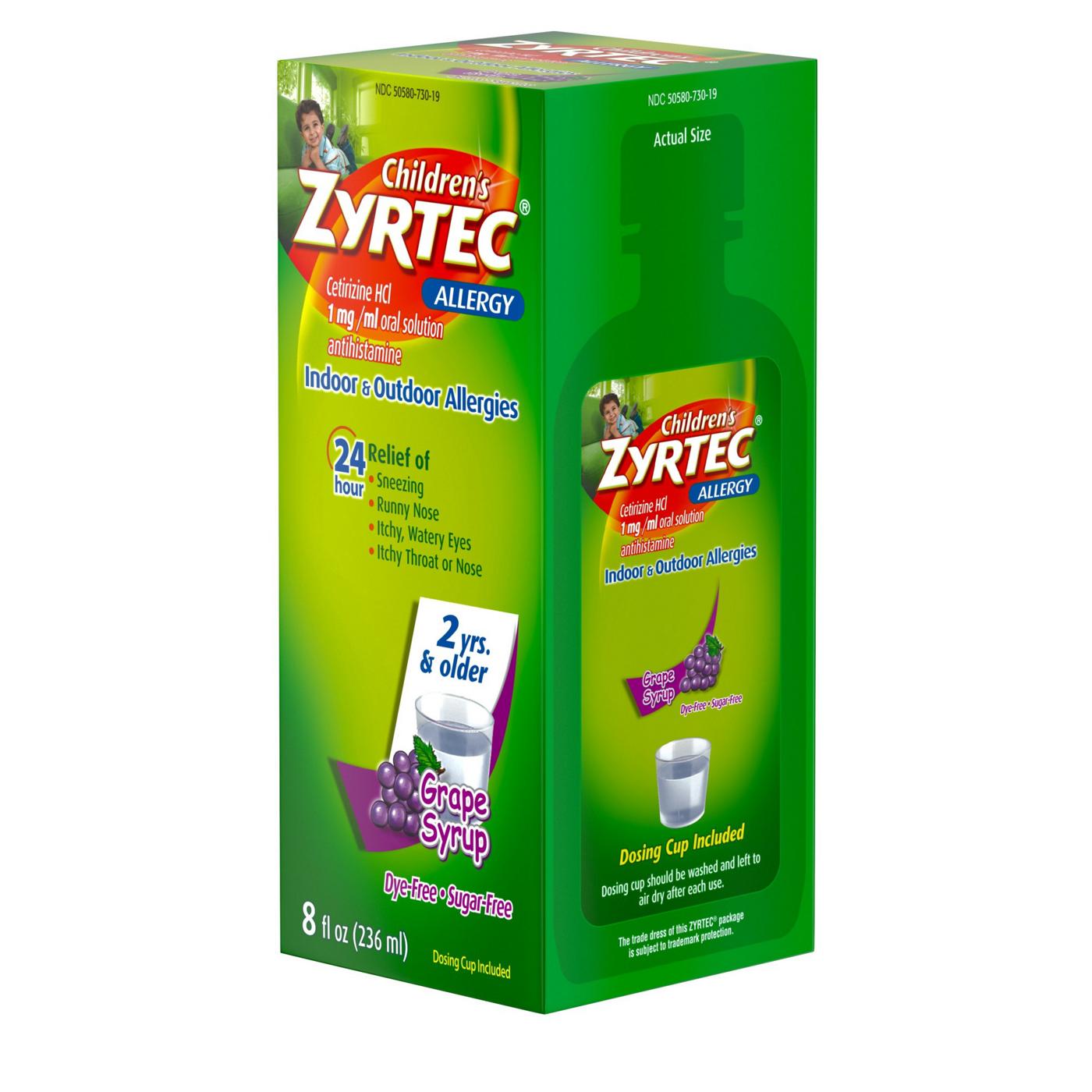 Zyrtec Children's Allergy Syrup - Grape; image 2 of 8