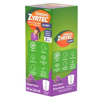 Children's Zyrtec 24 Hour Allergy Relief Syrup, Grape