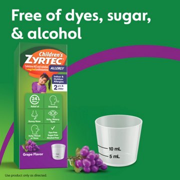 Children's Zyrtec 24 Hour Allergy Relief Syrup, Grape