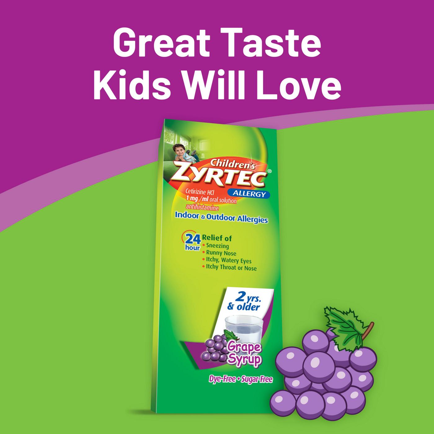 Zyrtec Children's Allergy Syrup - Grape; image 6 of 8