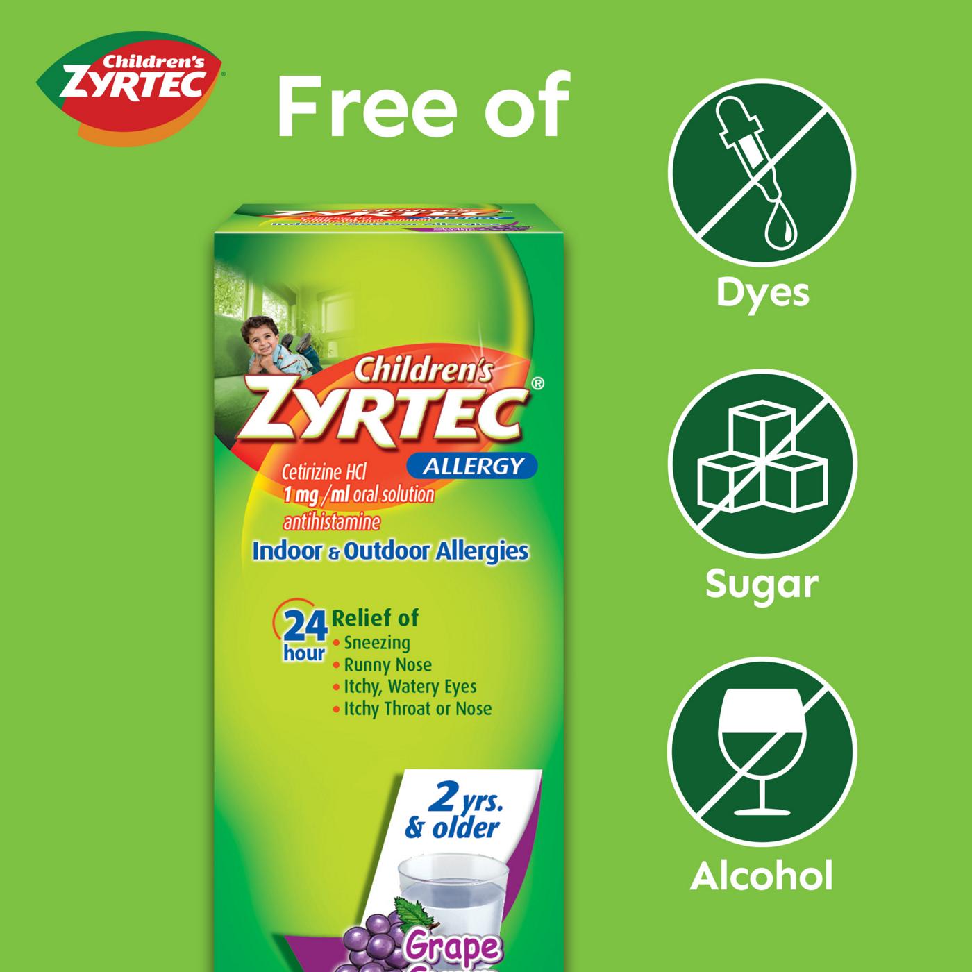 Zyrtec Children's Allergy Syrup - Grape; image 8 of 8