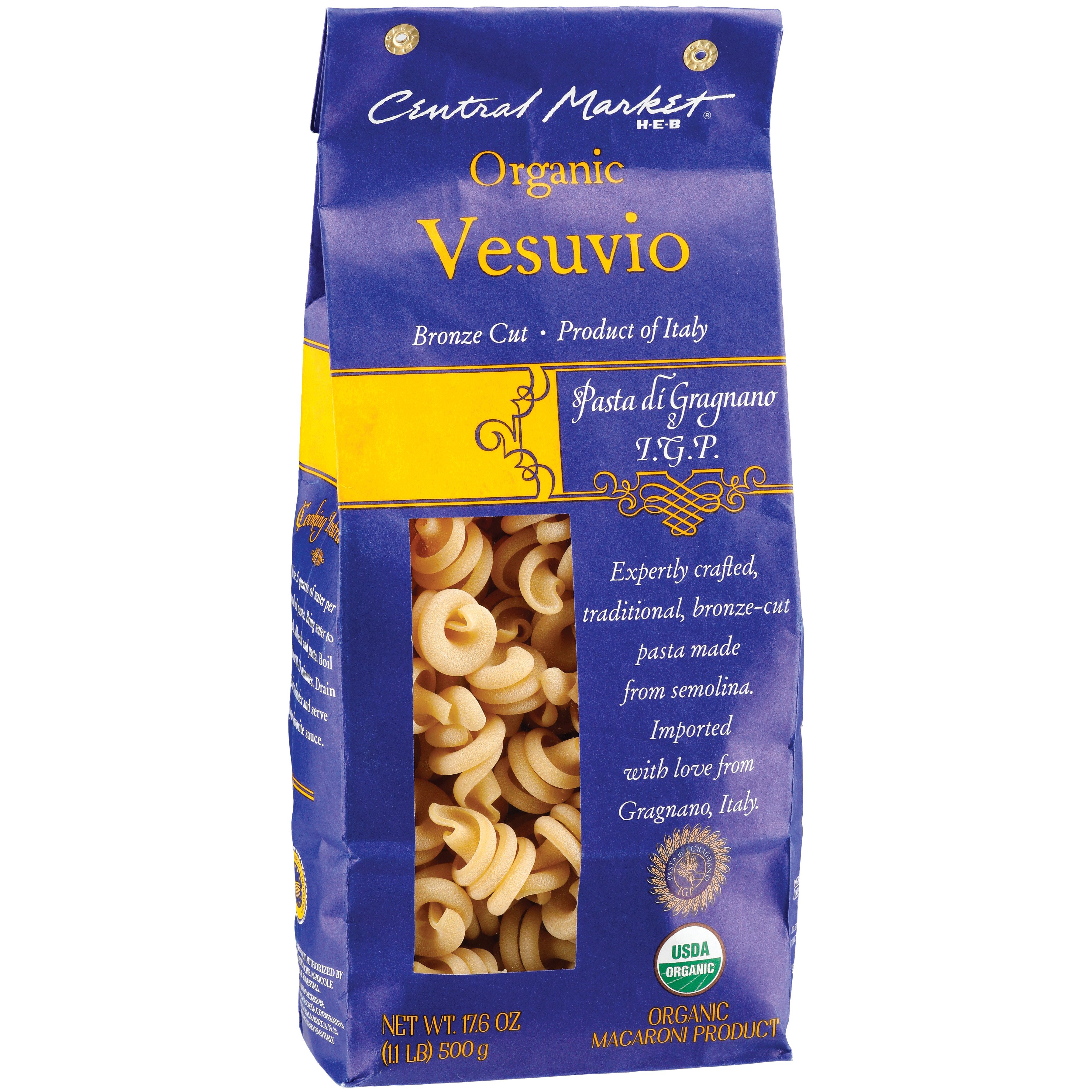 Central Market Organic Vesuvio Bronze Cut Pasta - Shop Pasta at H-E-B