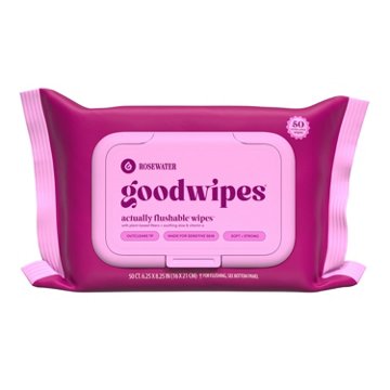 Goodwipes XL Flushable Wipes - Rosewater, 50 ct