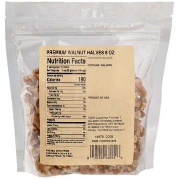 H-E-B Premium Walnut Halves, 8 oz