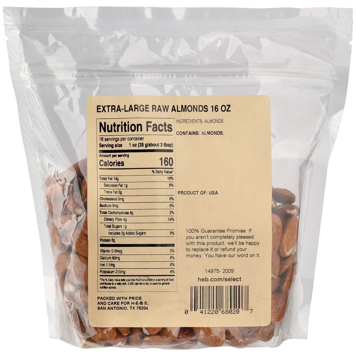 H-E-B Natural Whole Almonds; image 2 of 2