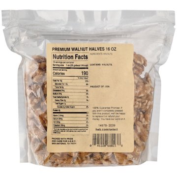 H-E-B Premium Walnut Halves, 16 oz