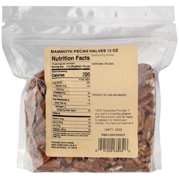 H-E-B Mammoth Pecan Halves, 12 oz