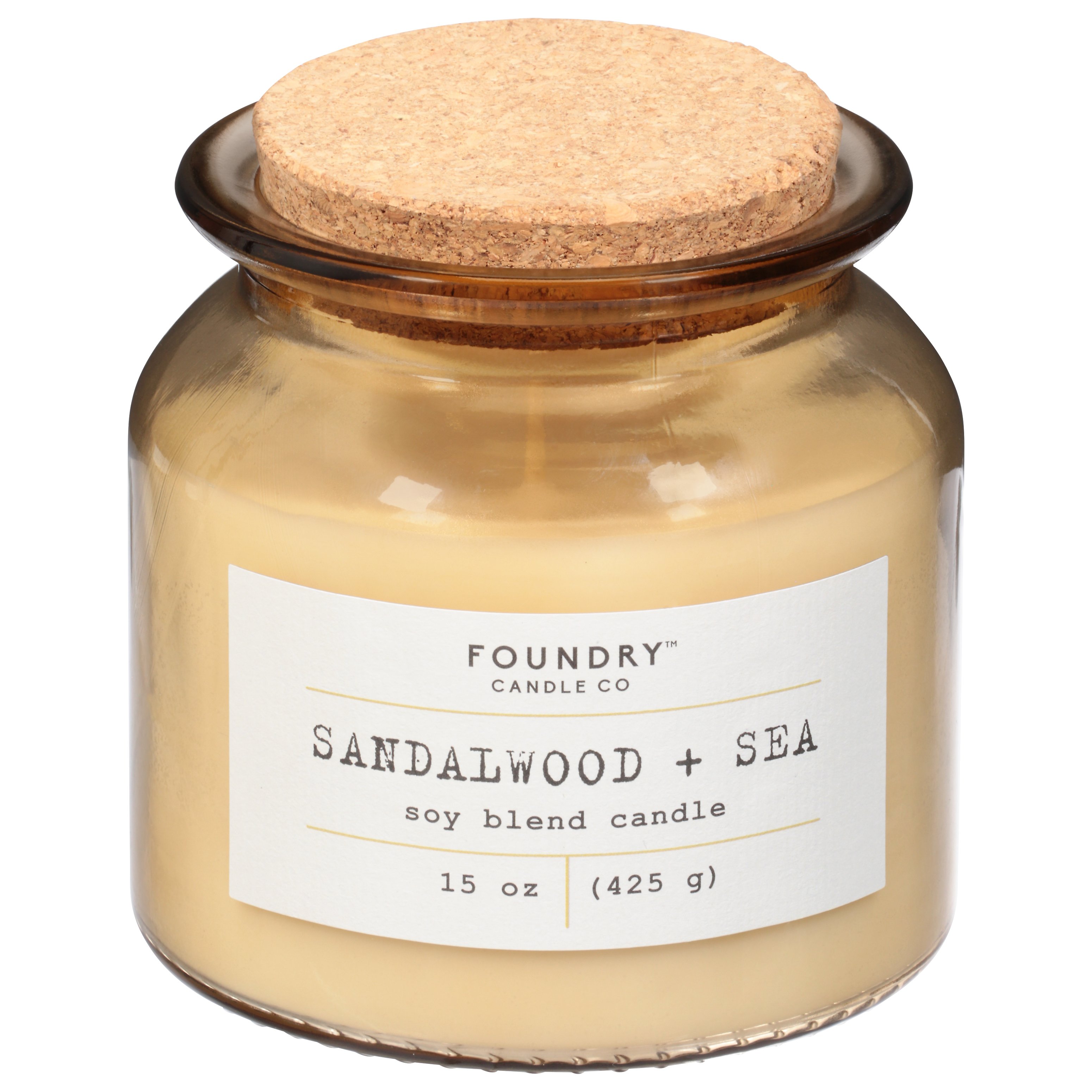 Foundry Candle Co. Sandalwood & Sea Scented Soy Candle Shop Candles