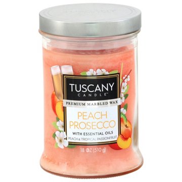 Tuscany Candle Peach Prosecco Scent Premium Marble Wax Collection, 18 oz