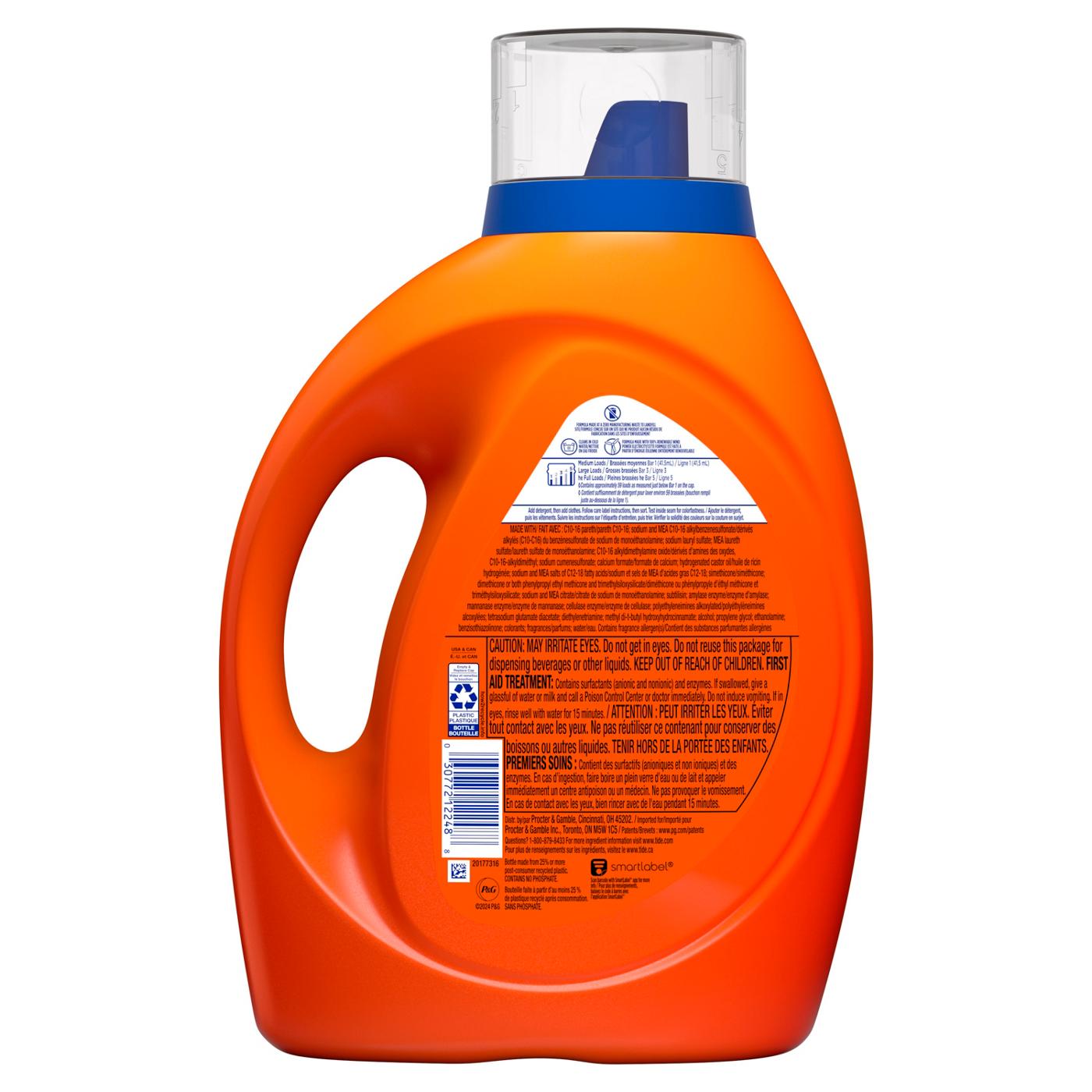 Tide + Hygienic Clean HE Turbo Clean Liquid Laundry Detergent, 59 Loads - Original; image 5 of 11