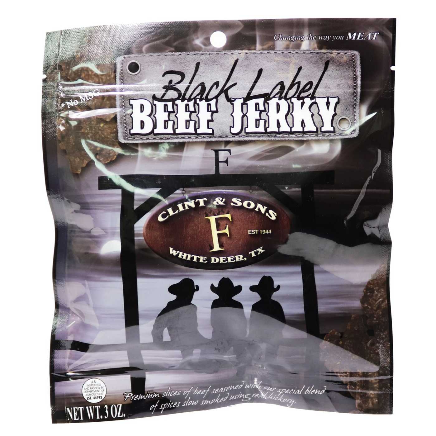 Clint & Sons Black Label Beef Jerky; image 1 of 2