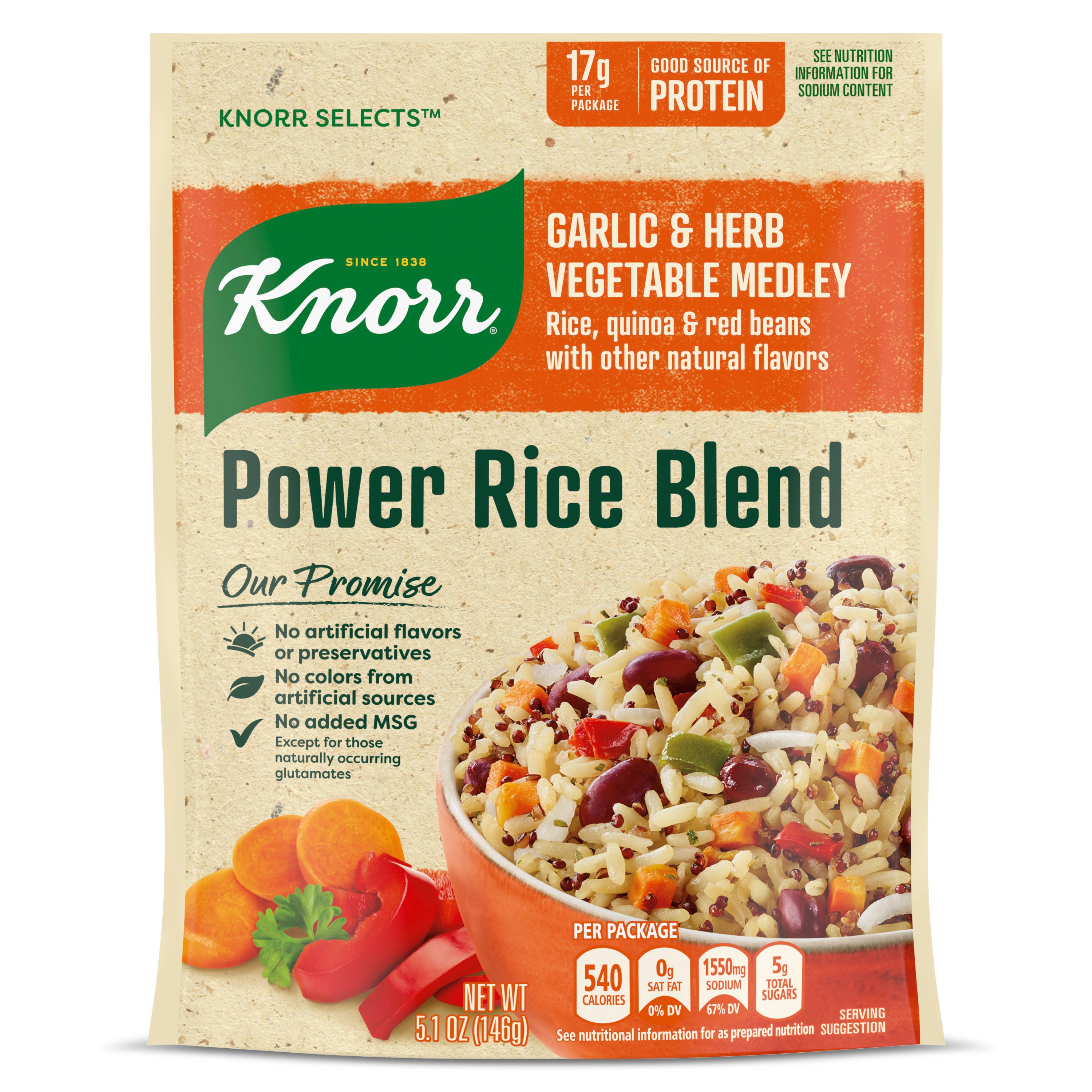 Knorr Selects Garlic & Herb Vegetable Medley Power Rice Blend - Shop ...