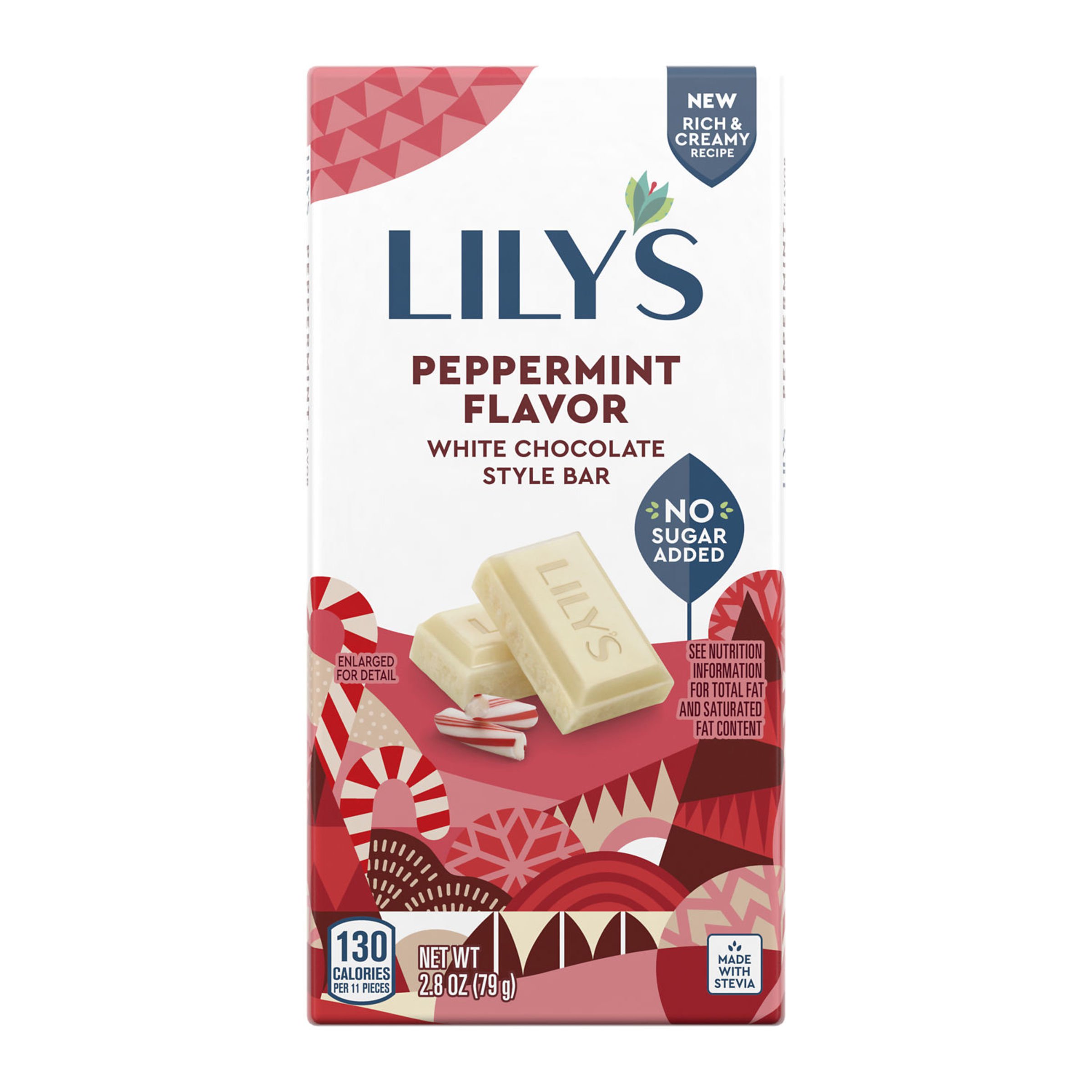 Lily's Peppermint Flavor White Chocolate Style Bar Shop Candy at HEB