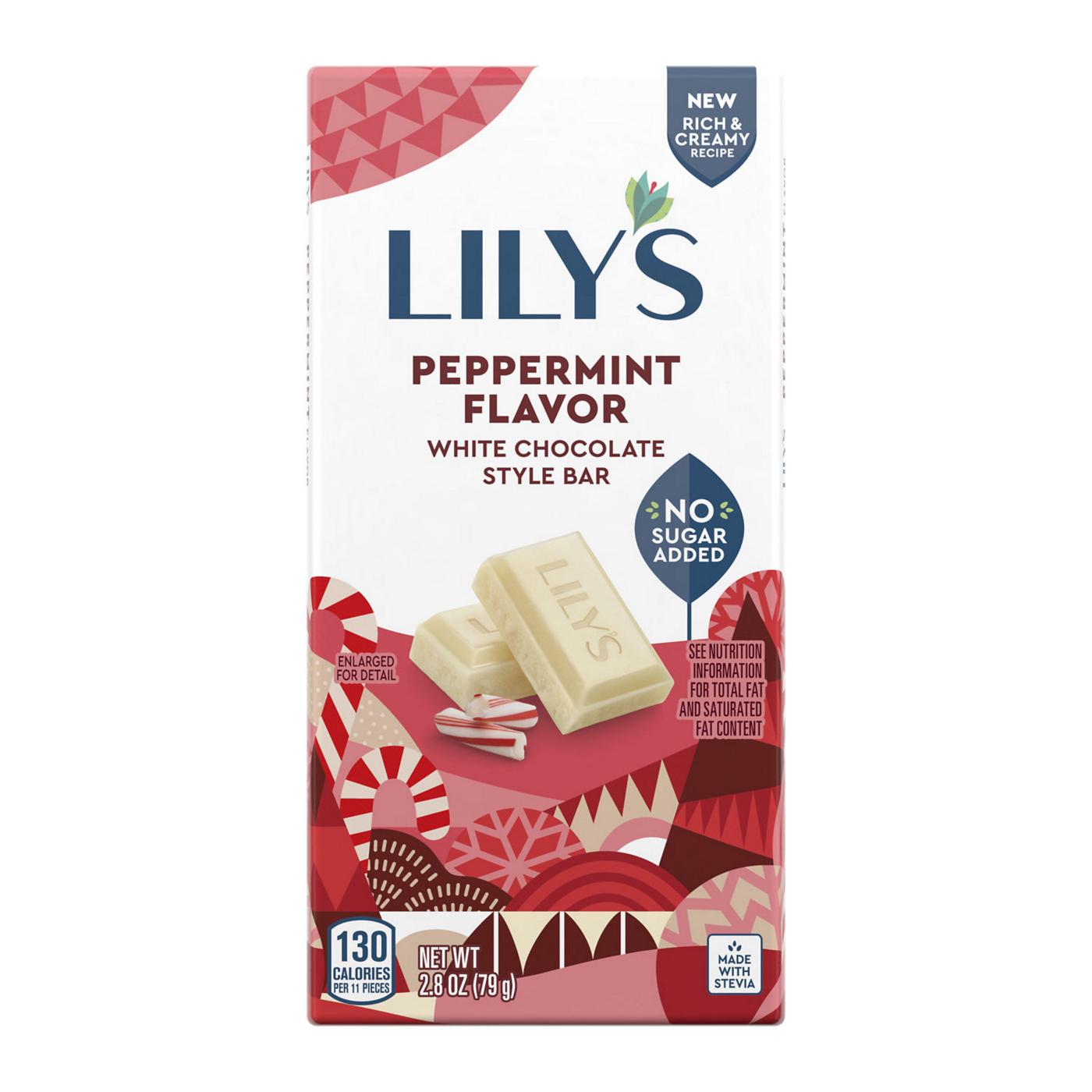 Lily's Peppermint White Chocolate Style Christmas Bar; image 1 of 4