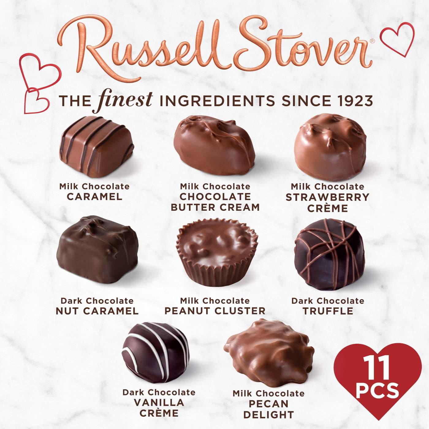 Russell Stover Assorted Chocolates Valentine's Sequin Heart Gift Box