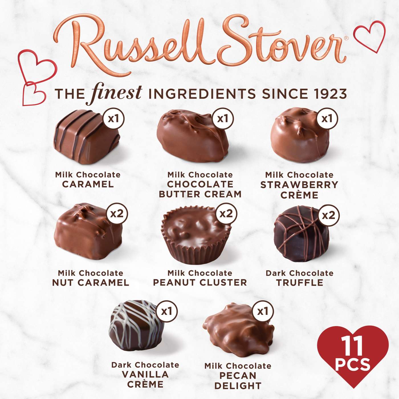 Russell Stover Assorted Chocolates Valentine's Sequin Heart Gift Box, 11 pc; image 5 of 7