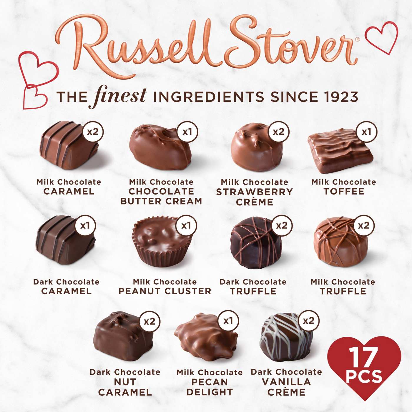 Russell Stover Assorted Chocolates Valentine's Lace Heart Gift Box, 17 pc; image 3 of 6