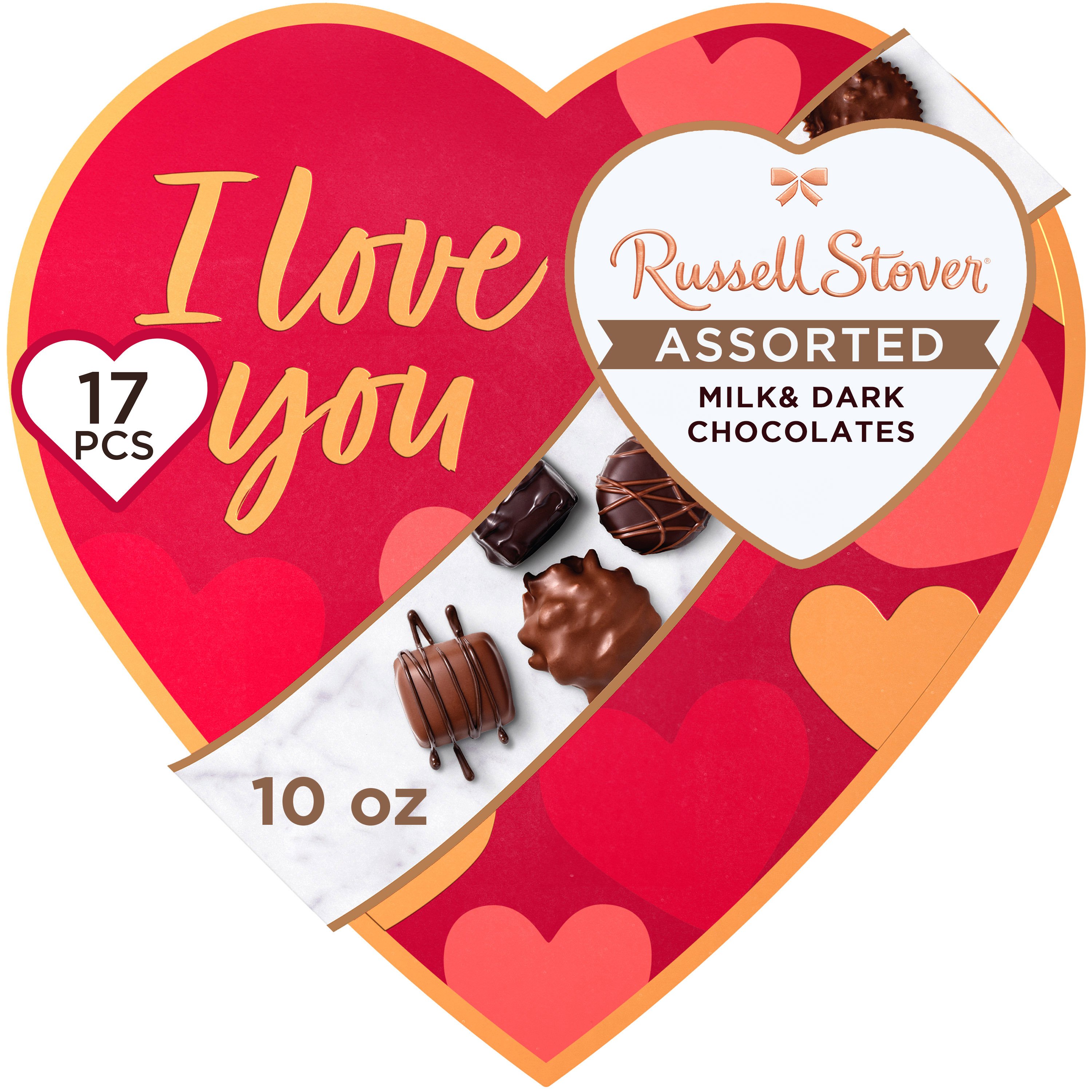 Russell Stover Assorted Chocolates I Love You Valentine's Heart Gift ...