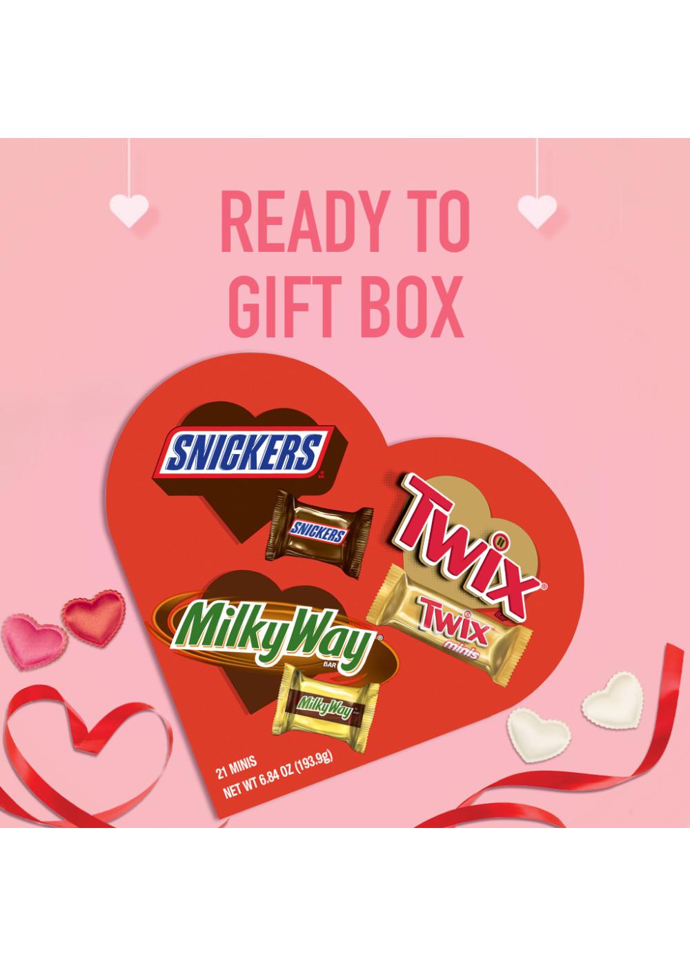 Snickers, Twix & Milky Way Assorted Minis Chocolates Valentine's Heart Gift Box, 21 pc; image 3 of 7