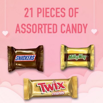Snickers, Twix & Milky Way Assorted Chocolates Valentine's Heart-Shaped Gift Box
