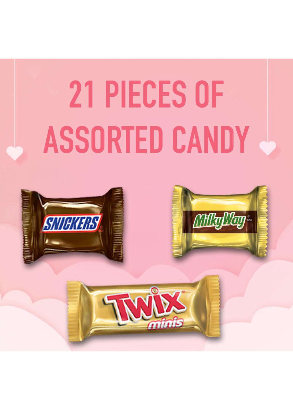 Snickers, Twix & Milky Way Assorted Minis Chocolates Valentine's Heart Gift Box, 21 pc; image 4 of 7