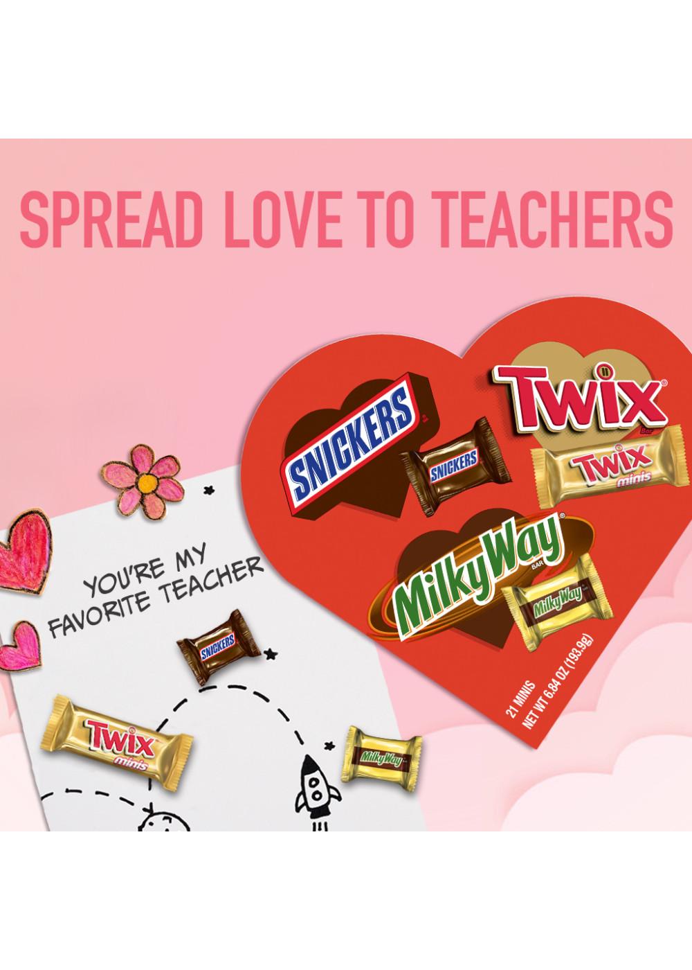 Snickers, Twix & Milky Way Assorted Minis Chocolates Valentine's Heart Gift Box, 21 pc; image 6 of 7