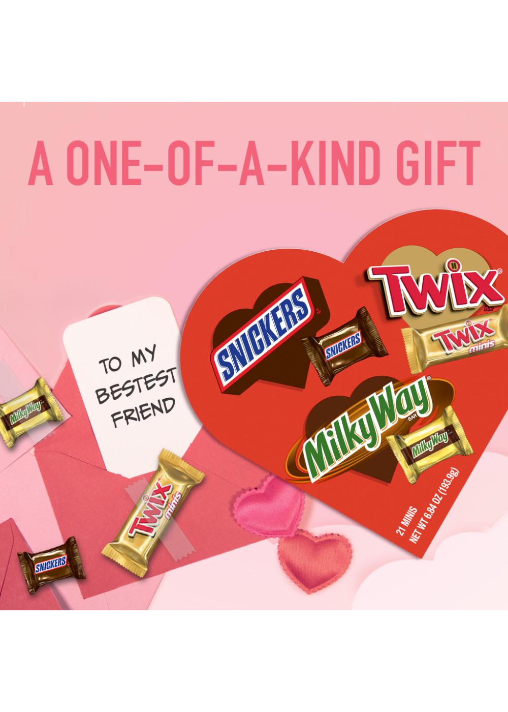 Snickers, Twix & Milky Way Assorted Minis Chocolates Valentine's Heart Gift Box, 21 pc; image 7 of 7