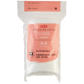 H-E-B Exfoliating Cotton Ovals, 50 ct