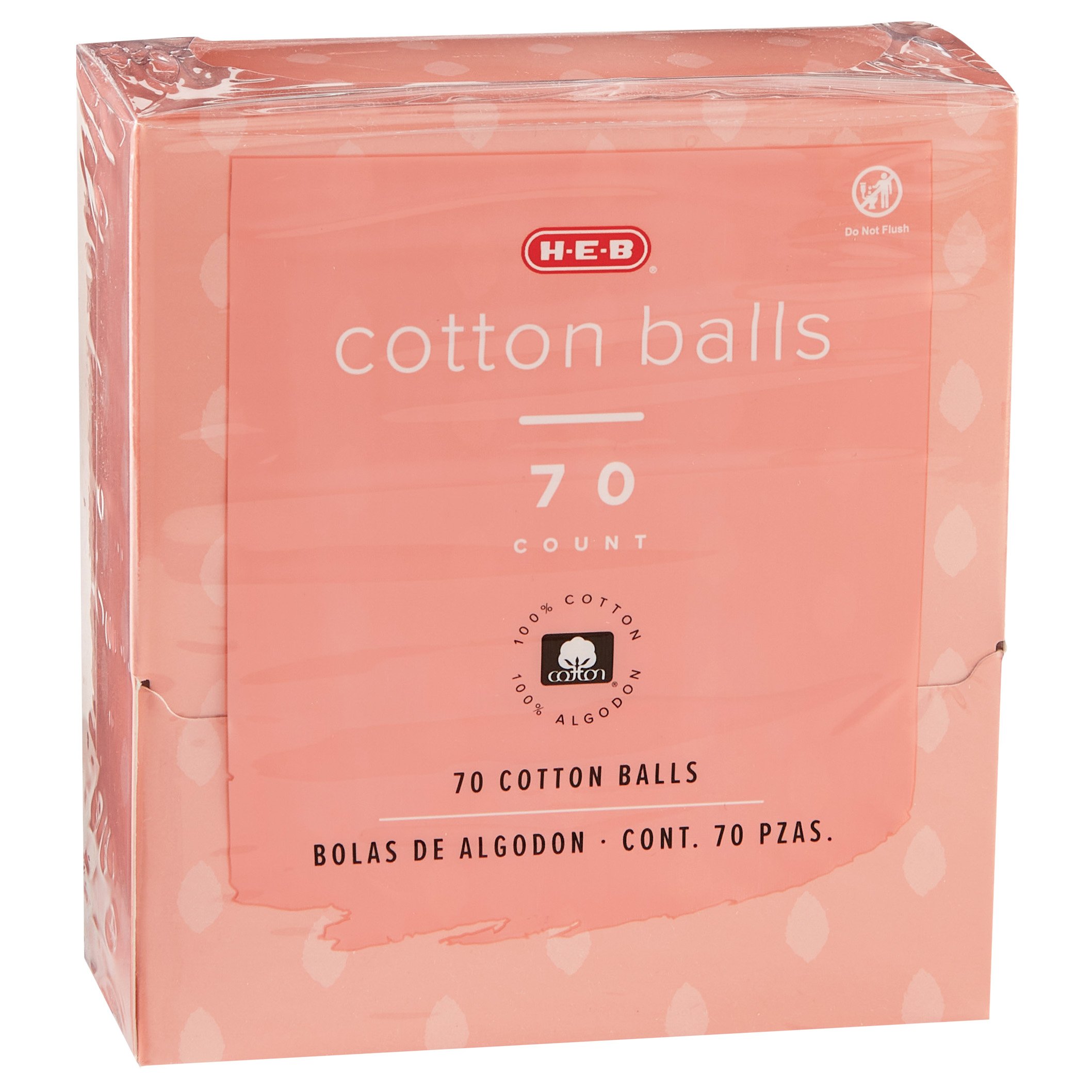 HEB Cotton Balls Dispenser Box Pink Shop Cotton Balls & Swabs at