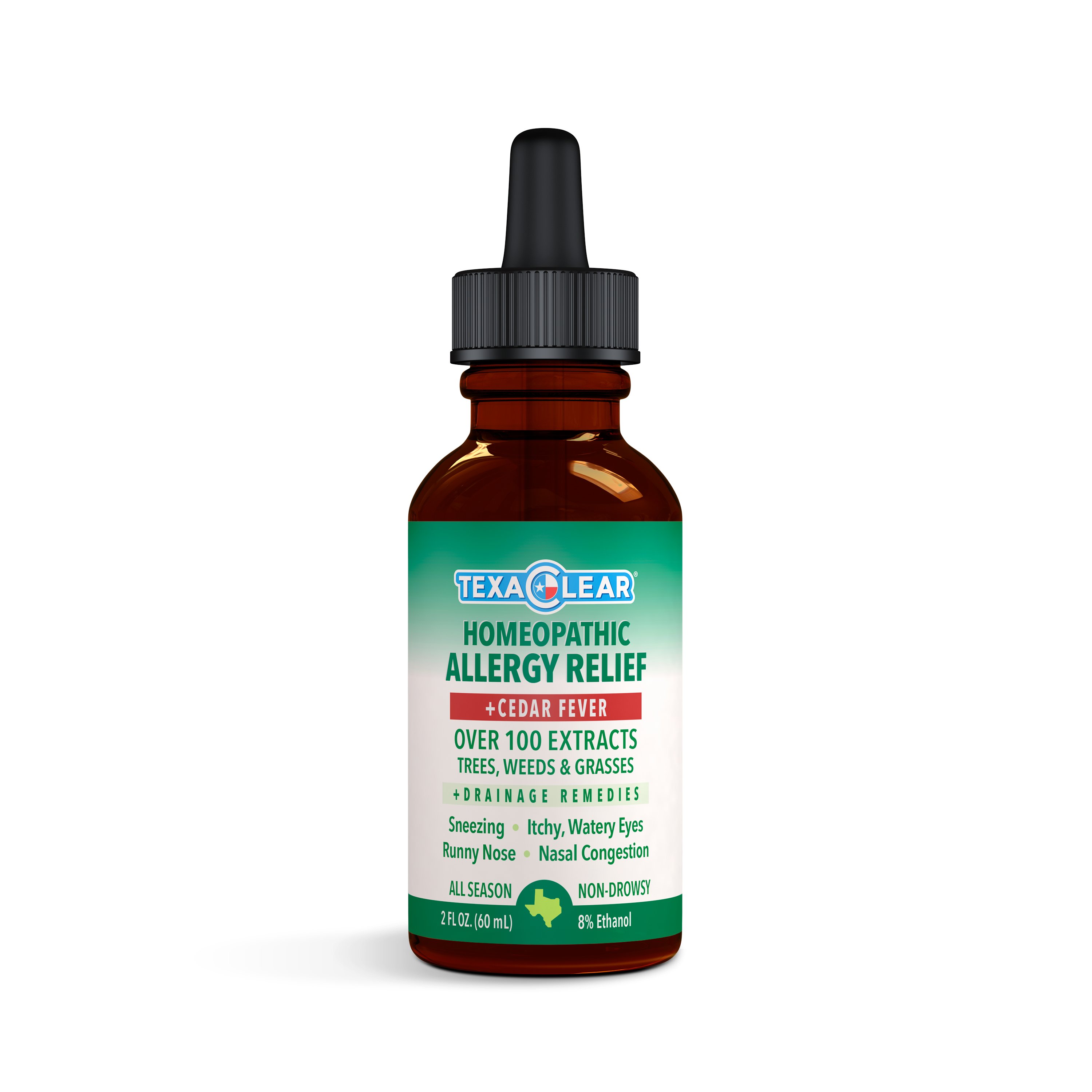 TexaClear Homeopathic Allergy + Cedar Fever Relief Drops, 2 oz